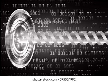 Dark black color Light Abstract Technology background for computer graphic website internet and business. circuit. vector illustration. infographics. motion move blur.neon. pixel. eye scan virus