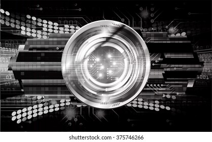 Dark black color Light Abstract Technology background for computer graphic website internet and business. circuit. vector illustration. infographics. motion move blur.neon. pixel. eye scan virus