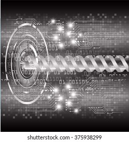 Dark black color Light Abstract Technology background for computer graphic website internet and business. circuit. vector illustration. infographics. motion move blur.neon. pixel. eye scan virus