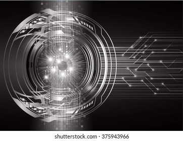 Dark black color Light Abstract Technology background for computer graphic website internet and business. circuit. vector illustration. infographics. motion move blur.neon. pixel. eye scan virus