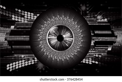Dark black color Light Abstract Technology background for computer graphic website internet and business. circuit. vector illustration. infographics. motion move blur.neon. pixel. eye scan virus