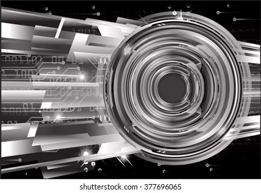 Dark black color Light Abstract Technology background for computer graphic website internet and business. circuit. vector illustration. infographics. motion move blur.neon. pixel. eye scan virus