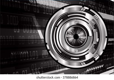 dark black color Light Abstract Technology background for computer graphic website internet and business. circuit. illustration. digital. infographics. binary code background. eye scan virus