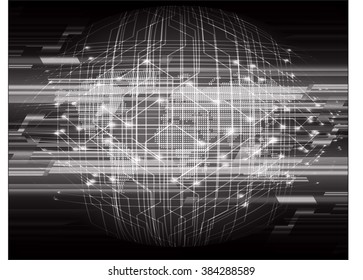 Dark black color Light Abstract Technology background for computer graphic website internet and business. circuit. vector illustration. infographics. motion move blur.neon. pixel. eye scan virus