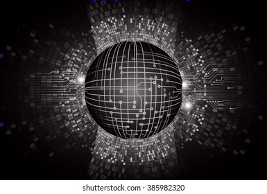 dark black color Light Abstract Technology background for computer graphic website internet business.circuit.illustration.digital.infographics.binary code. www.vector.motion move blur eye