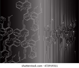 dark black color Light Abstract Technology background for computer graphic website internet and business. circuit. vector illustration. abstract. infographics. motion move blur.neon. pixel