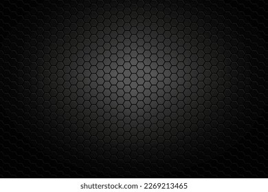 dark black doff metal hexagon pattern abstract geometric shape background wallpaper design 