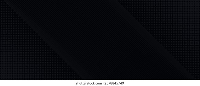 Dark black dot neutral abstract background for presentation design. Simple black abstract banner background