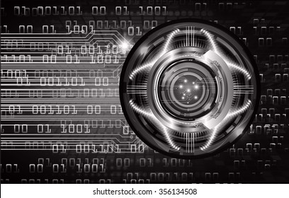 dark black eye Light Abstract Technology background for computer graphic website internet and business. circuit. illustration. digital. infographics. binary code. scan virus