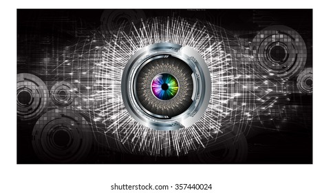dark black eye Light Abstract Technology background for computer graphic website internet and business. circuit. illustration. digital. infographics. binary code. scan virus