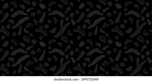 Dark Black Flat Seamless Abstract Geometric Pattern Vector Illustration Background Art
