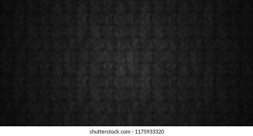 Dark black Geometric grid background. Modern dark abstract vector texture. Carbon fiber.