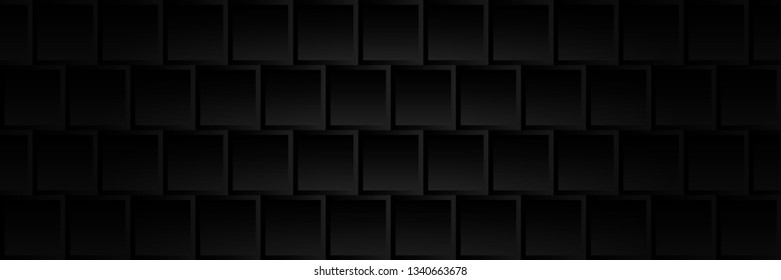 Dark black Geometric grid background. Modern dark abstract vector texture.