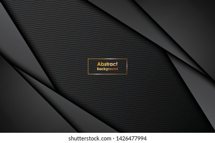 Dark black Geometric grid background Modern dark abstract vector texture