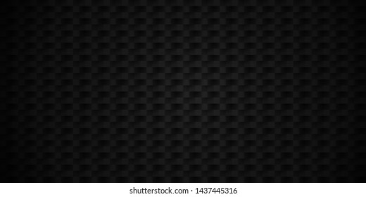 Dark black Geometric grid background. Modern dark abstract vector texture.