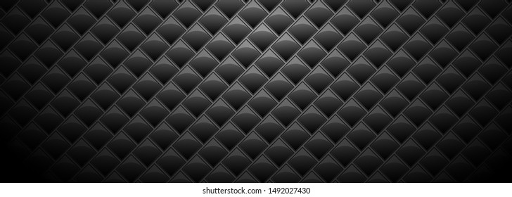 Dark black Geometric grid background. Modern dark abstract vector texture.