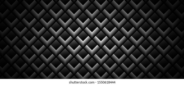 Dark black Geometric grid background Modern dark abstract vector texture