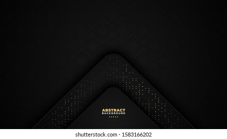 Dark black geometric grid background Modern dark abstract vector texture