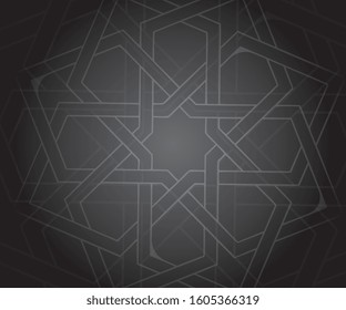 Dark black Geometric grid background Modern dark abstract vector texture