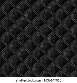 Dark black Geometric grid background Modern dark abstract vector seamless texture