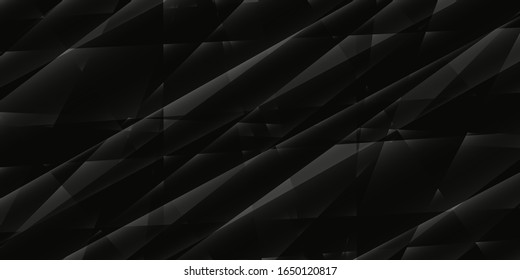 Dark black Geometric grid background Modern dark abstract vector texture