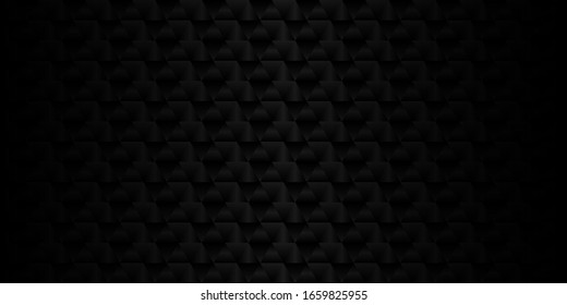 Dark black Geometric grid background. Modern dark abstract vector texture