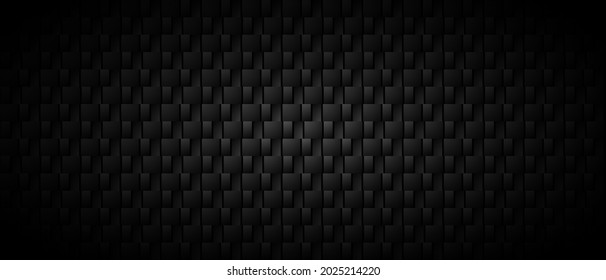 Dark Black Geometric grid background. Modern dark abstract vector texture.
