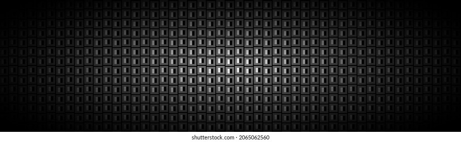 Dark black Geometric grid background. Modern dark abstract vector texture.