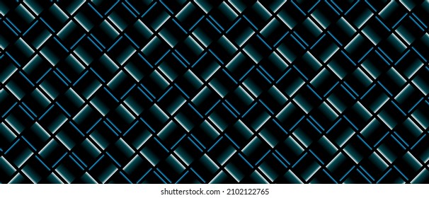 Dark black geometric grid background. Geometric pattern with squares backdrop. Modern dark abstract vector texture. EPS 10