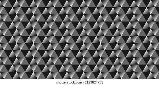 Dunkel-schwarzer geometrischer Raster-Hintergrund. Moderne dunkle abstrakte Textur mit Dreiecken. Vektor EPS10