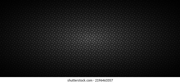 Dark black geometric grid background. Modern dark abstract vector texture.