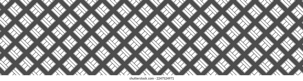 Dark black geometric grid background. Modern abstract vector texture with lines.