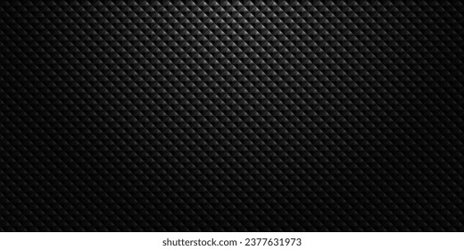 Dark black Geometric grid background Carbon fiber Modern dark abstract vector texture with dark edges hand drawn, not AI