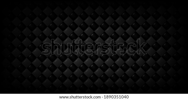 Dark black Geometric grid background. Modern dark abstract vector texture.