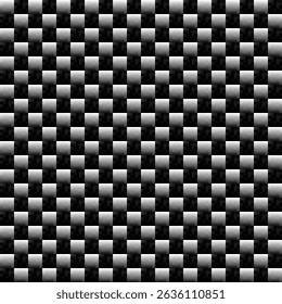 Noir foncé Grille géométrique Arrière-plan fibre de carbone Texture abstraite moderne foncée.