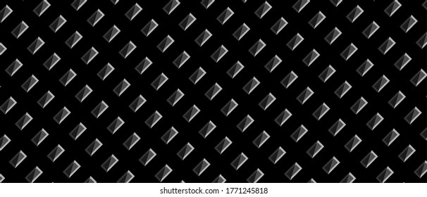 Borde de líneas diagonales de cuadrícula geométrica negra oscuro. Textura vectorial abstracta oscura moderna.