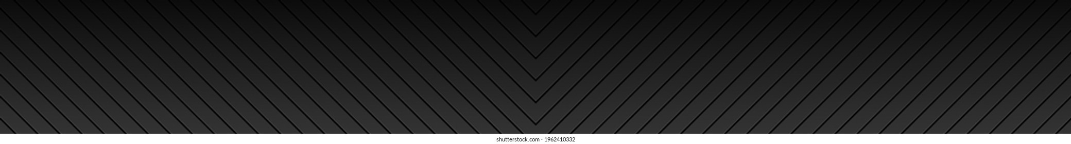 Dark black Geometric grid diagonal lines horizontal background. Modern dark abstract technology vector texture	