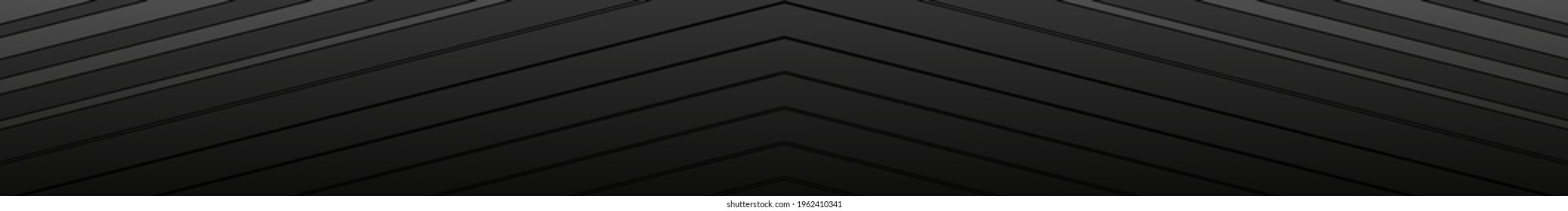 Dark black Geometric grid diagonal lines horizontal background. Modern dark abstract technology vector texture	