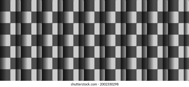 Dark black geometric grid pattern background. Modern dark abstract vector texture.