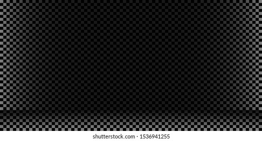 Dark black Geometric grid of squares banner pattern backdrop. Modern dark abstract vector texture background.