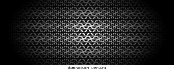 Dunkelschwarz Geometrisches Gitter von Quadraten Hintergrund Moderne, dunkle abstrakte Vektorillustration Textur