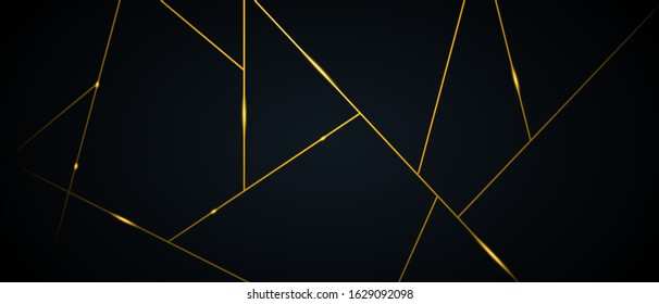 Dark black and Gold mosaic background. Modern dark abstract vector texture