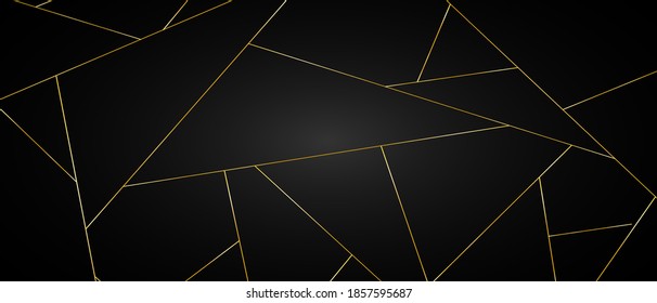 Dark black and Gold mosaic background. Modern dark abstract vector texture