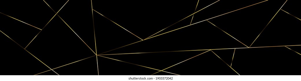 Dark black and Gold mosaic background. Modern dark abstract vector texture	