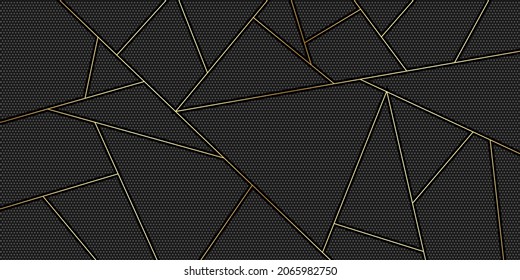 Dark black and Gold mosaic background. Modern dark abstract vector texture EPS 10