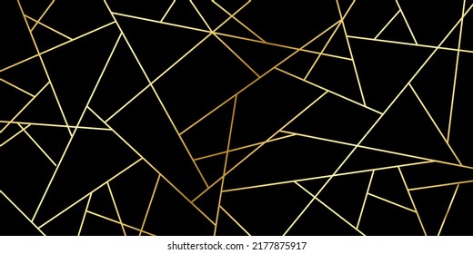 Dark black and Gold mosaic background. Modern dark abstract vector texture