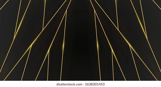 Dark black and Gold mosaic background. illustration