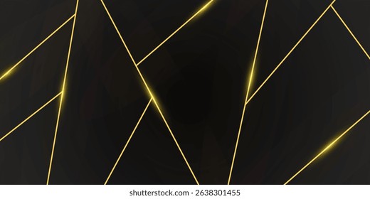 Dark black and Gold mosaic background. illustration