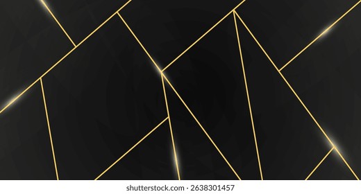 Dark black and Gold mosaic background. Modern dark abstract vector texture