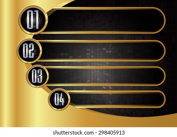 dark black gold Web Design Website Elements Template for graphic internet. text box. label. infographics. metal. card. pixel. Metals, alloys, steel, aluminum. button